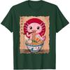 Kawaii Axolotl Eating Ramen Noodles Anime Gift Girls Teens T-Shirt