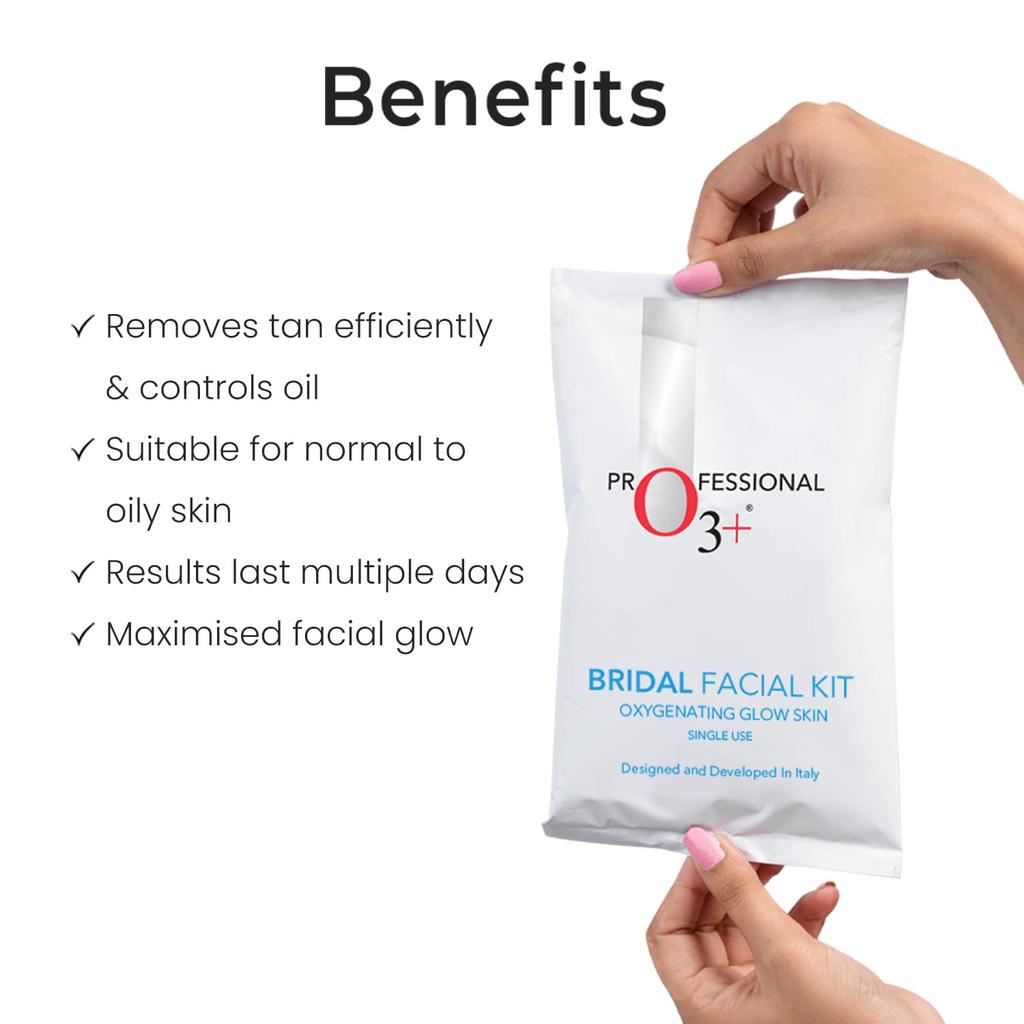 O3+ Bridal Facial Kit Oxygenating Glow 81gm X  Pack of 2 10-Step Skincare Regimen for Radiant Skin