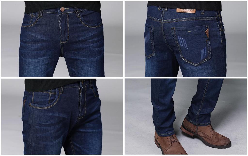 Мужские узкие джинсы Soinnga, Прямые джинсовые брюки стрейч, Длинные брюки, Повседневные, Все сезоны, Облегающий крой, Синий, Размер 32