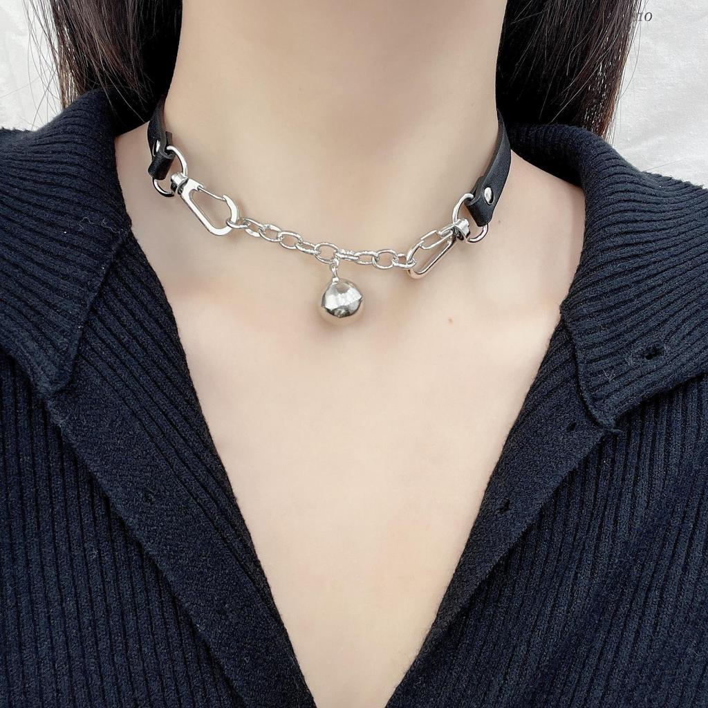 Black Bell Pendant Choker Necklace - Trendy Clavicle Chain Neck Accessory