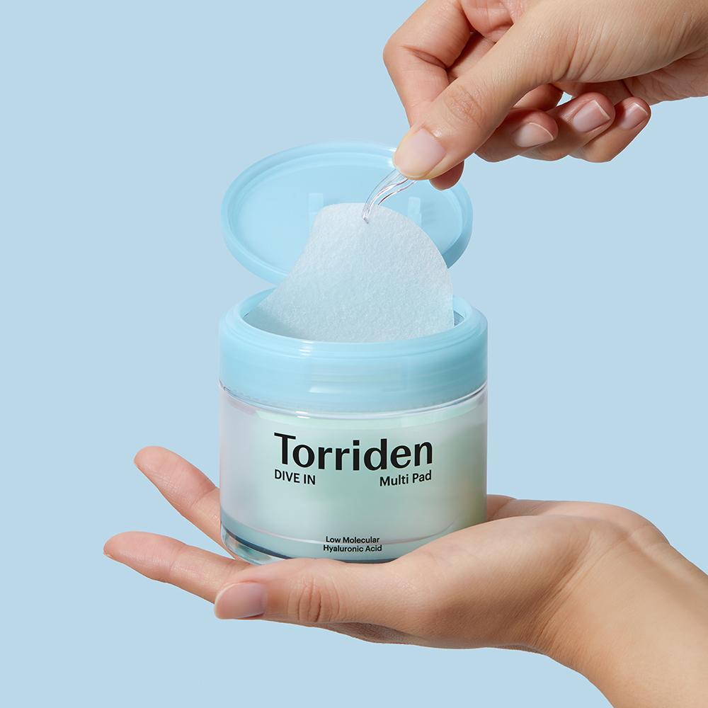 Torriden Dive-In Low Molecular Hyaluronic Acid Toner Pad 80 pads, Korean