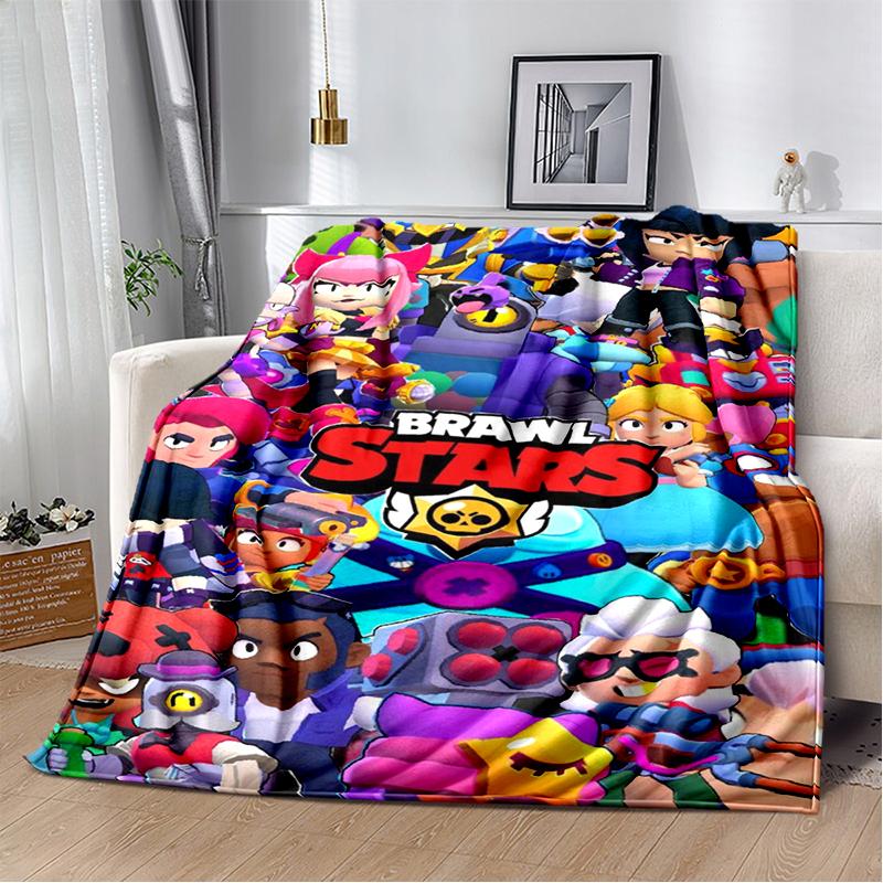 2025 Новый стиль Brawlls мультфильм игра одеяло, мягкий плед одеяло для дома спальни кровати дивана путешествия пикник чехол детский подарок