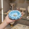 Satin Stripe Jewelry Display Tray Flower Shaped Decorative Bowls Jewelry Organizer  Desktop