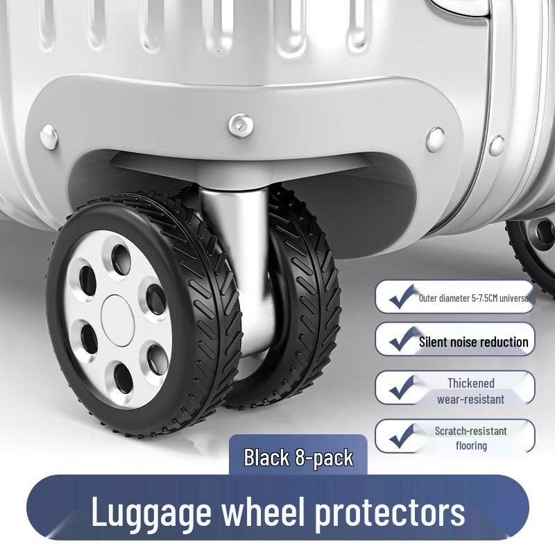 8-Pack Suitcase Wheel Rubber Covers - Universal Fit Replacement Accessories