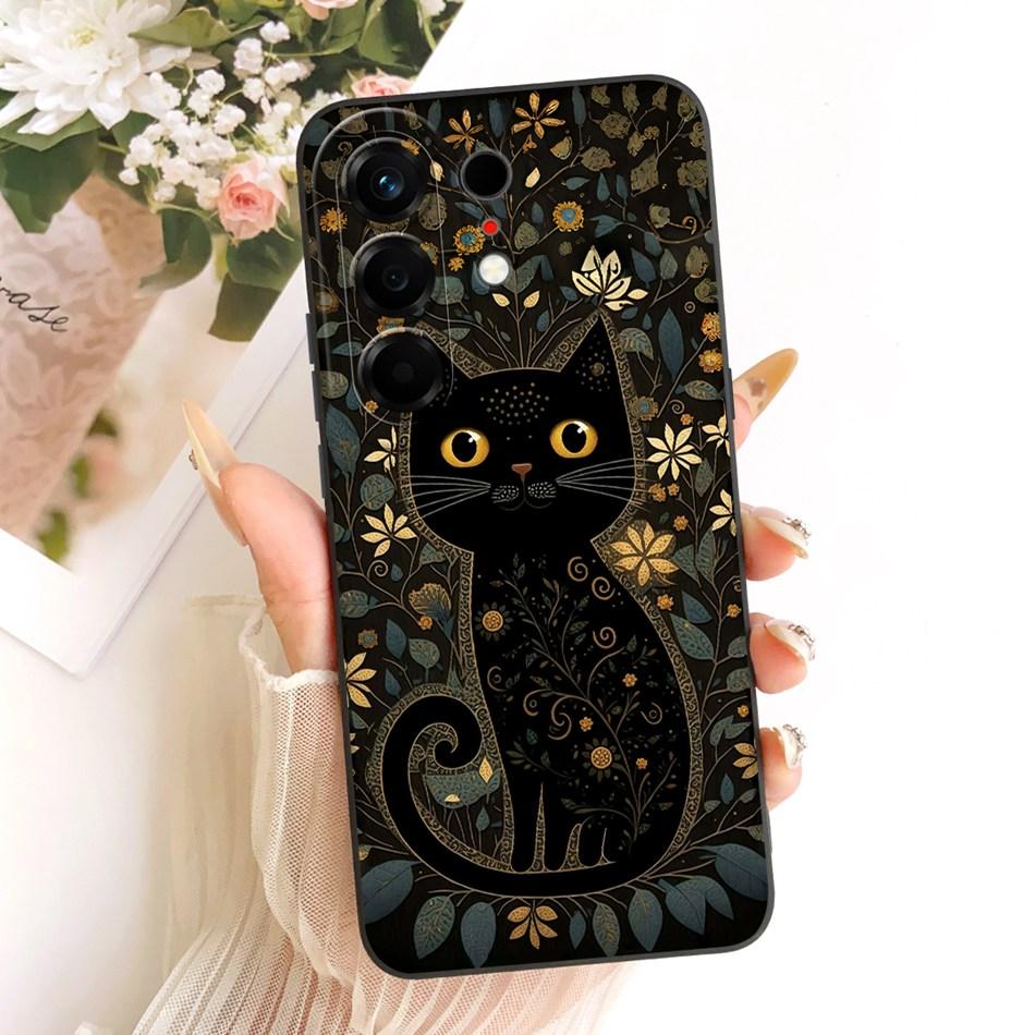 For Tecno Camon 50 Pro 4G CN5c Cute Cat Flower Cartoon Phone Case For Tecno Camon 50Pro 4G Soft Silicone Covers Bumpers