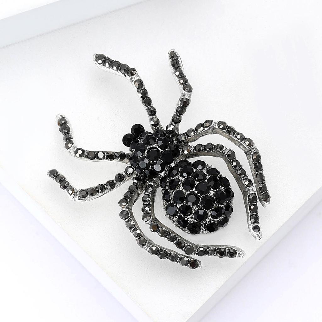 Rhinestone Spider Brooch for Women Unisex Animal Pins Insect Banquet Party Backpack Gifts Jewelry Accessories