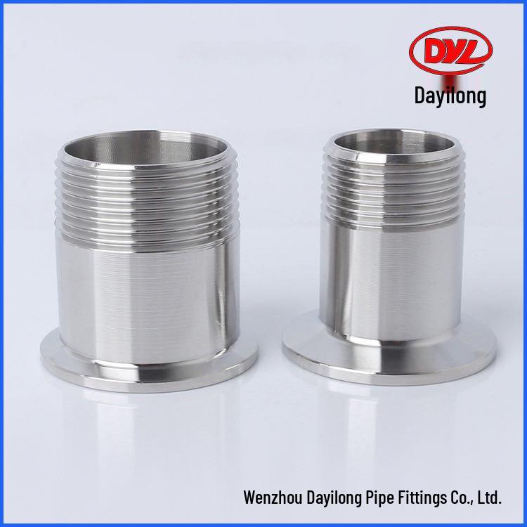 304 Stainless Steel Male Thread Clamp Connector, GMP Certified Food Grade