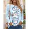 Christmas Snowman Women's T-shirt O Neck Oversized Pullover Female Party Clothes Daily Street Sweatshirt Casual Long Sleeves