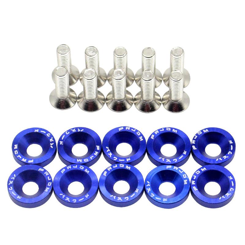 10/20pcs M6 Bolt Set Car Modification Gasket Screw Fenders Bumper Engine Aluminum Concave Screws Hex Fastener