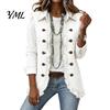 Turndown Collar Jackets Women Bohemia Floral Jacket, Ruffled Open Front Coat, Jacket Slim Fit Casual Long Sleeve Outwear for Fall