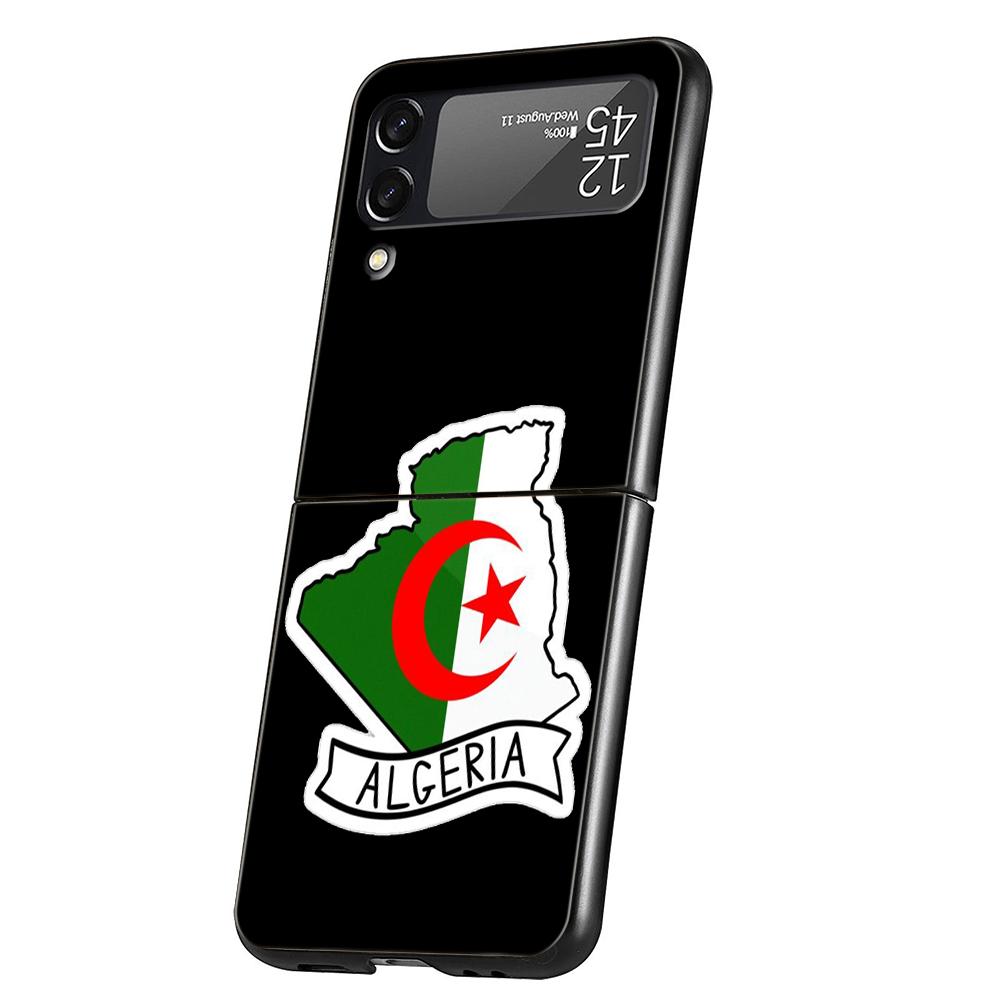 Чехол для телефона с флагом Алжира для Samsung Galaxy Z Flip 3 4 5 6 7 Жесткий Черный Складной ПК Для Samsung Z Flip3 Flip4 Flip5 Чехол