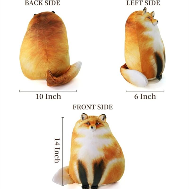 Fox Plush Toys, Throw Pillow Doll Birthday Gift for Girls Boys Girlfriend Kids
