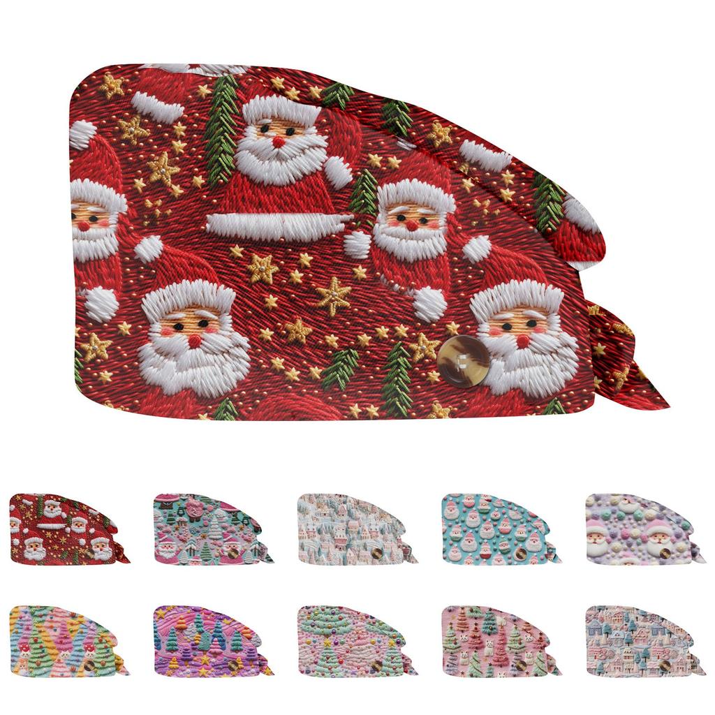 Модная рождественская рабочая шапка с принтом Повседневная стираемая шапка-мешок Кепка