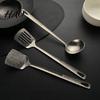Scratch-proof Pan Turner Pure Titanium Frying Spatula/Leak Spatula/Soup Spoon, Non-stick Lightweight Heat Resistant Cooking Utensil, Portable