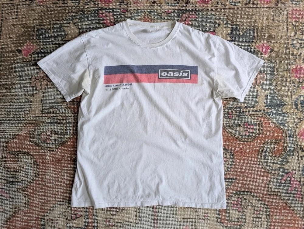 Футболка Oasis Tour Репринт Винтажная США 1996 Футболка Рок-группы S-4XL Унисекс