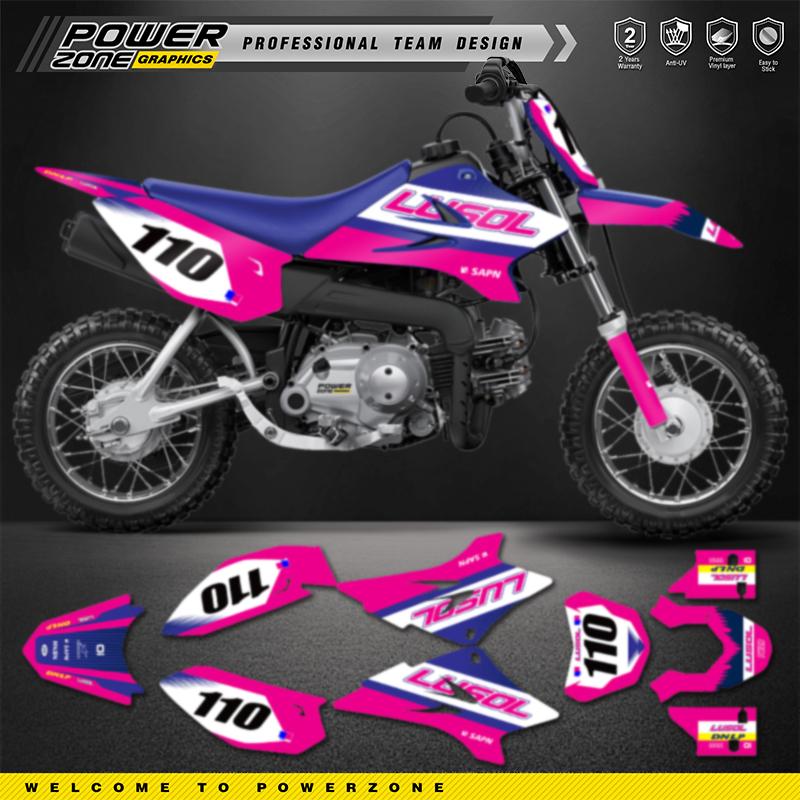 PowerZone Индивидуальные Командные Графические Наклейки Для YAMAHA TTR50 2006-2014 2015 2016 2017 2018 2019 2020 2021 Номер Имя Индивидуальные