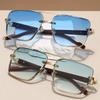 Fashion Retro Square Metal Shades Women's Brand Design Driving Eyeglasses New Double Bridge Pilot Sunglasses UV400 Eyewear