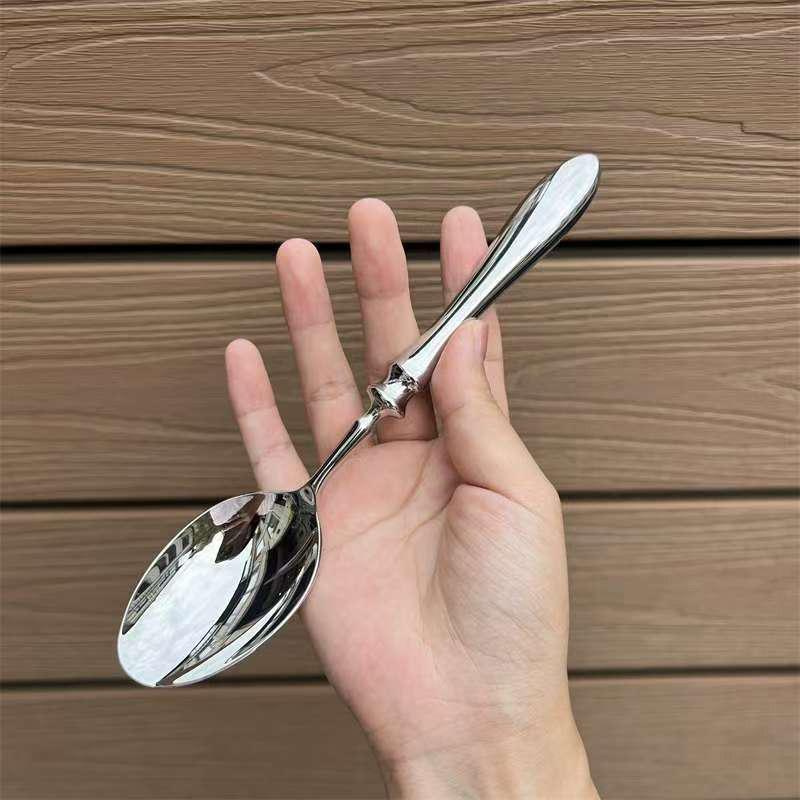 Круглая ложка из нержавеющей стали, сетка, красная, золотистая, для ужина, с длинной ручкой, десертные ложки для перемешивания, кухонные аксессуары, гаджеты