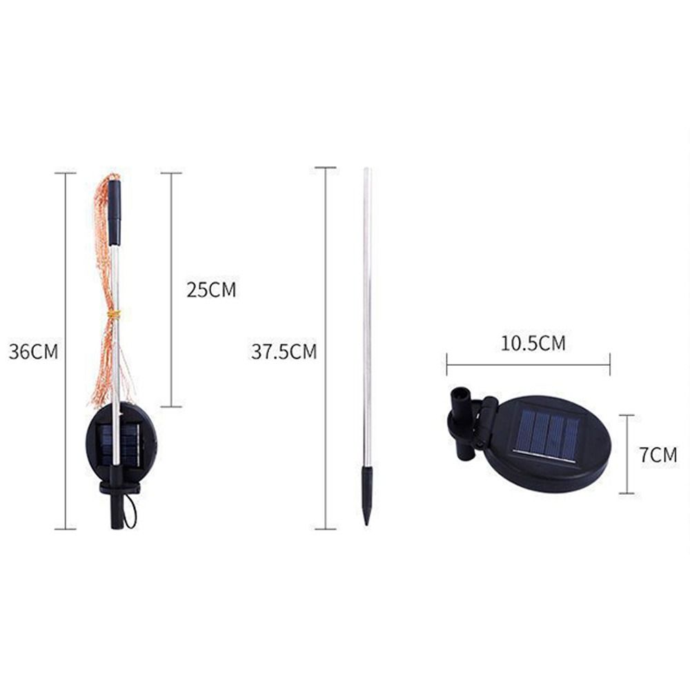8 режимов освещения, гирлянды, регулируемая яркость, праздничный светильник для газона, светодиодный фейерверк на солнечных батареях, рождественский светильник