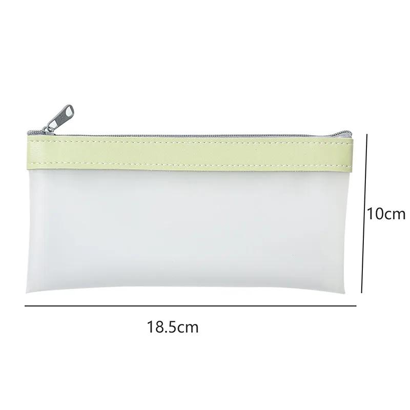 Высокий внешний вид, простой матовый прозрачный пенал, дымка, синий, розовый, корейский, для мальчиков и девочек, школьный пенал, кавайный органайзер