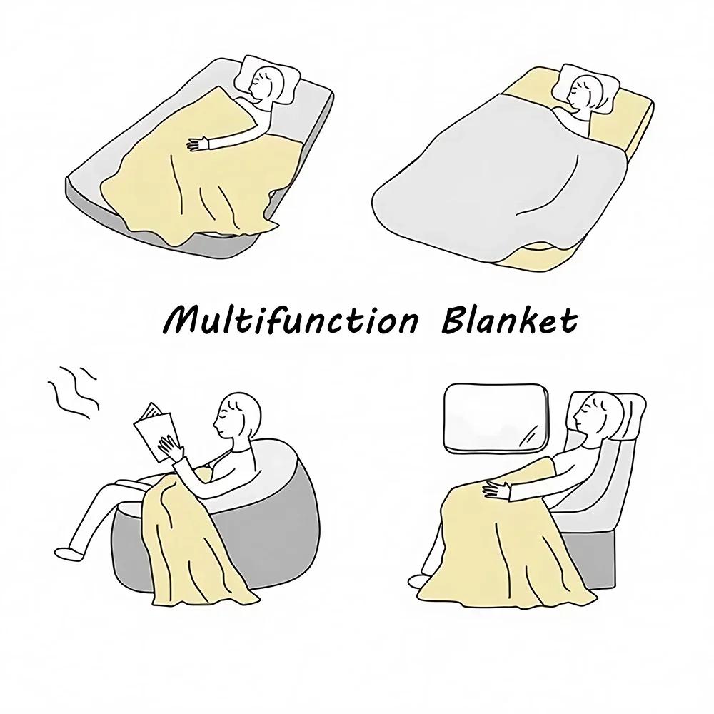 Cute Cartoon CATNAP DOGDAY Printed Blanket Picnic Blankets Warm Blanket Soft and Comfortable Blanket Home Travel Birthday Gift