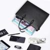 Men's Genuine Leather Briefcase with Fingerprint Lock – Large Capacity Business Handbag