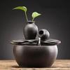 Ceramic Tabletop Fountain for Indoor and Home Decoration Table Desk Office Patio (Ceramic Pot Fountain) (Black)