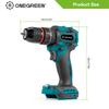 ONEGREEN 1200 Вт 480 Н.М крутящий момент бесщеточная электрическая ударная дрель 20 передач аккумуляторная отвертка электроинструменты для Makita 18 В аккумулятор