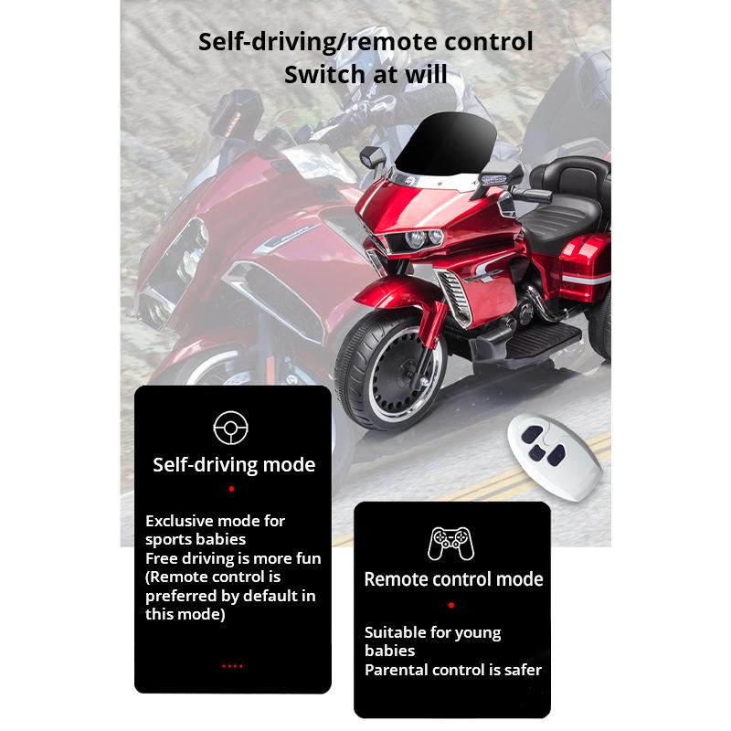 Детский электрический мотоцикл с двойным приводом, трехколесный велосипед, большой игрушечный автомобиль, который может сидеть на детском аккумуляторном мотоцикле