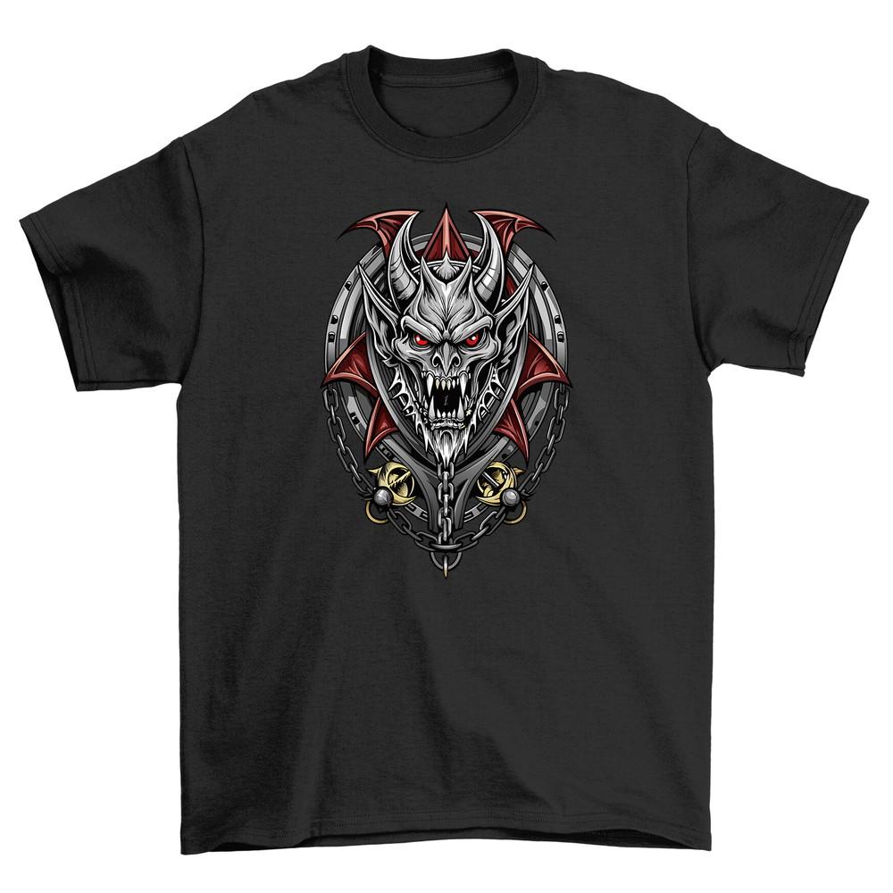Gothic_23, Demon Head Graphic Tee - Funny and Fiery! Spooky Design for Edgy Soul