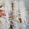 1Yard Flower Lace Pearl Fabric Edge Gauze Diy Crafting Supply 11CM Wide
