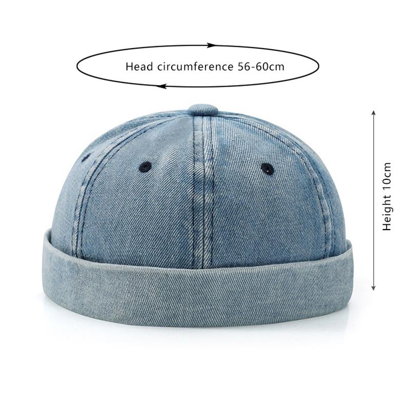 Джинсовая кепка Docker без полей, однотонная матросская шапка, мужская и женская, регулируемая шляпа для папы