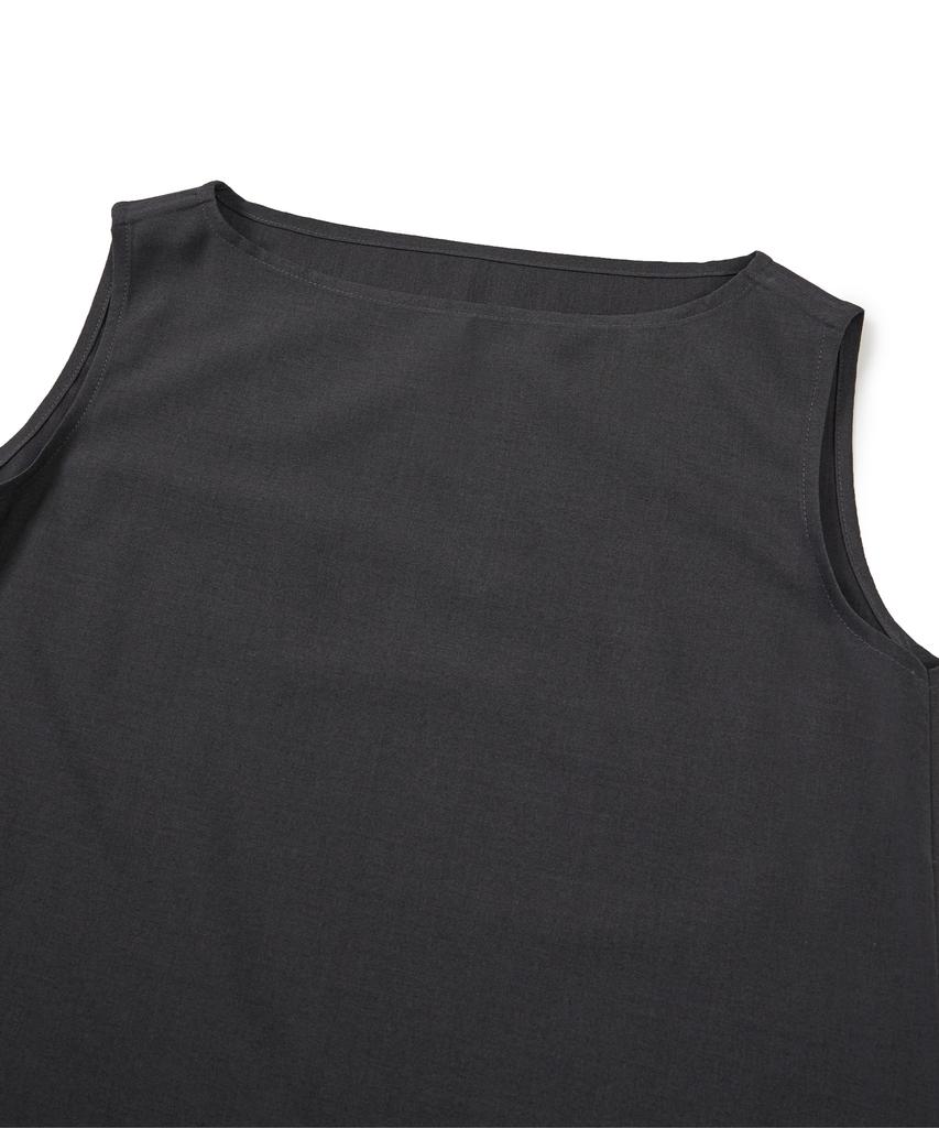 WEST GRAND BOULEVARD Wool Blended Sleeveless Blouse Charcoal