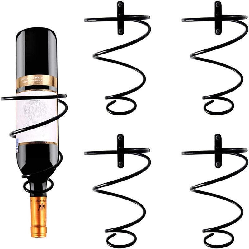 Подвесная спиральная подставка для бутылок красного вина, настенная, стойка для демонстрации винных бутылок, стойка для хранения вина, простое украшение для дома и стойки