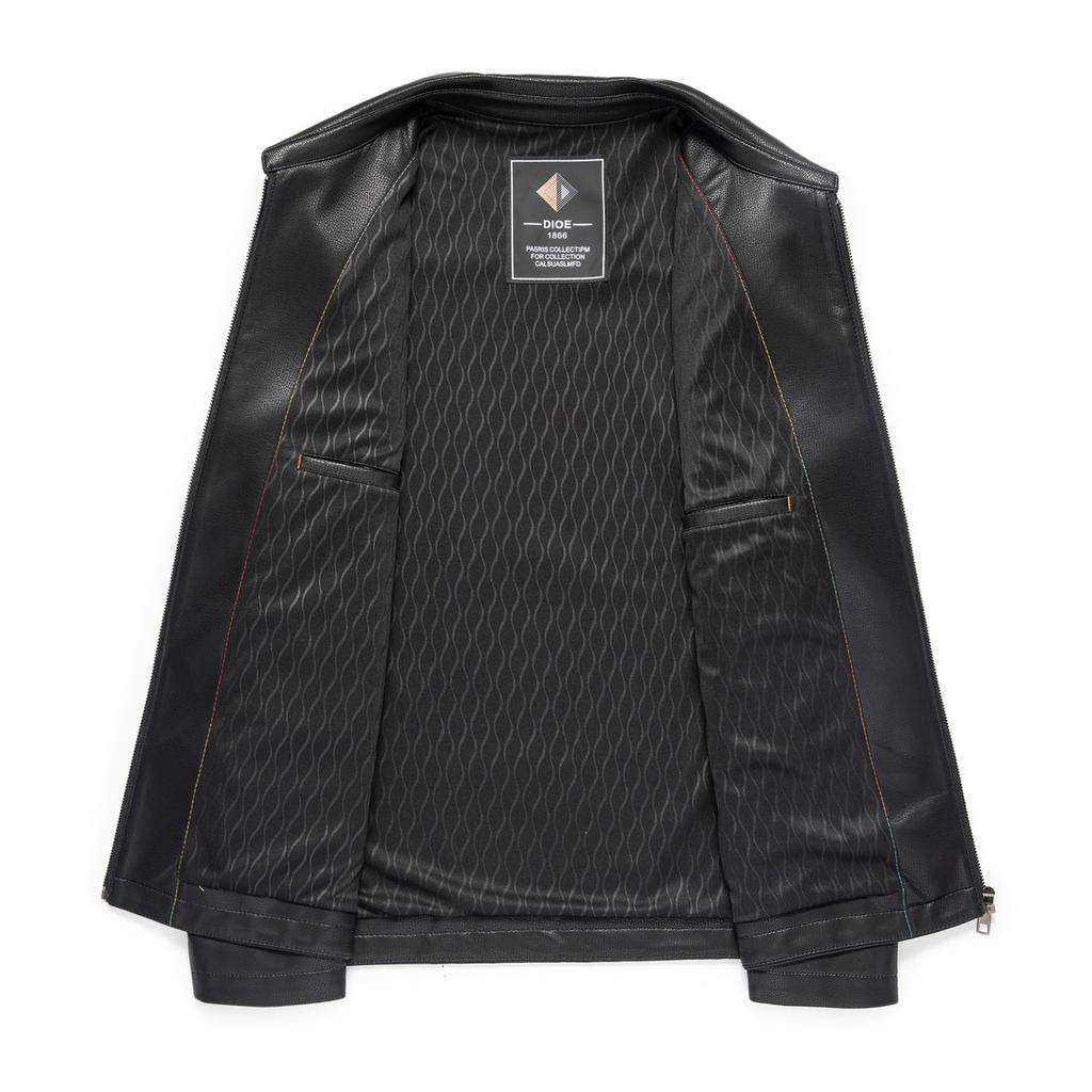 Мужская куртка из натуральной кожи, новая, с лацканами из овчины, кожаная куртка для папы среднего возраста