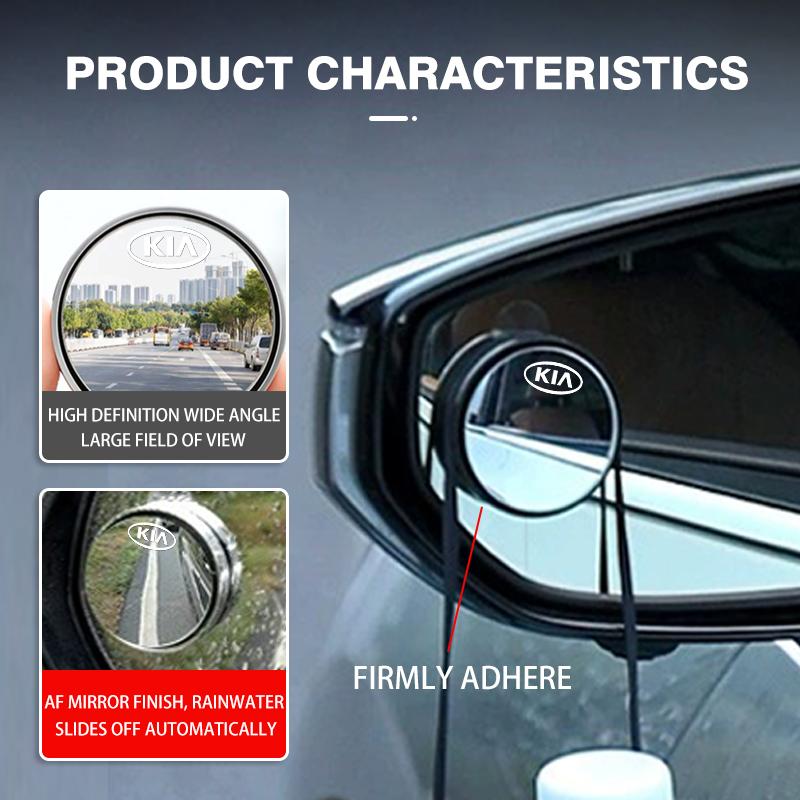KHCT4 For KIA 2PC Car 360 Degree Adjustable Blind Spot Mirror Round Frame Mirror Accessories K5 K2 Rio Optima Sportage Venga Sorento