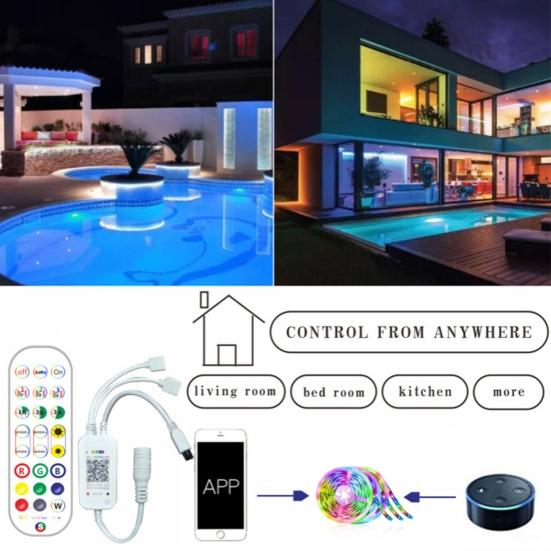3 рулона многоцветная 5050 эпоксидная светодиодная лента с Bluetooth и музыкальной функцией