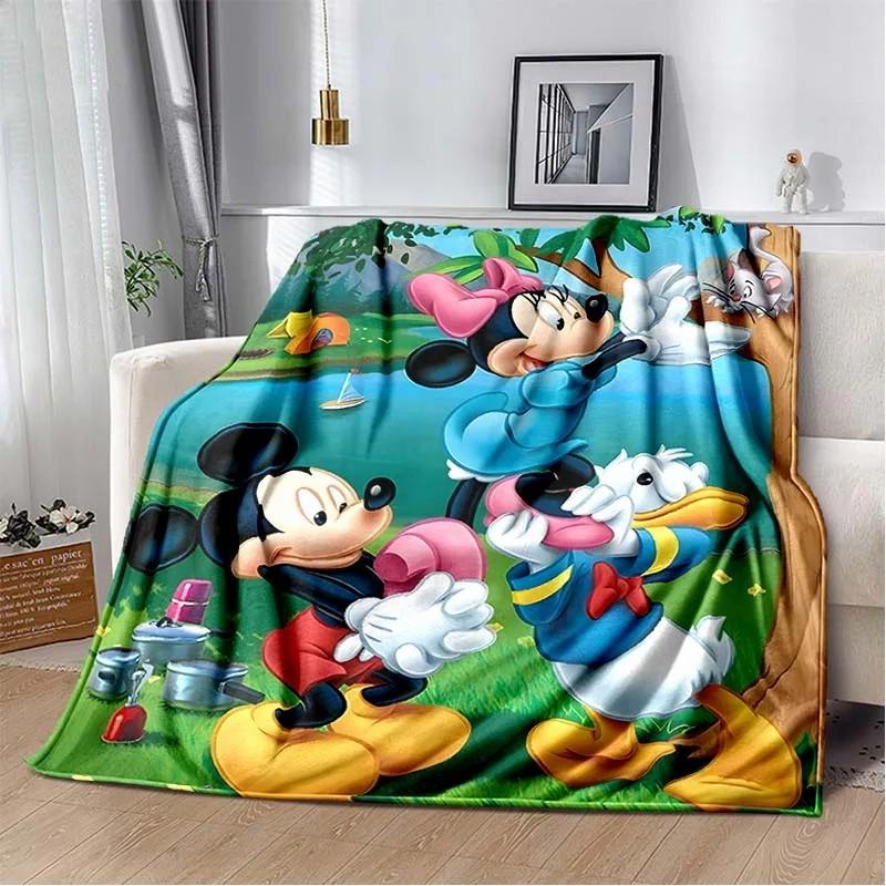 Mickey Mouse and Donald Duck Print Queen Size Blanket,Super Soft Bed Blanket,Lightweight Fuzzy Cozy for All Seasons,Holiday Gift