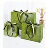 White Cardboard Gift Bag with Long Ribbon Flower Packing Box High Quality Folding Gift Box