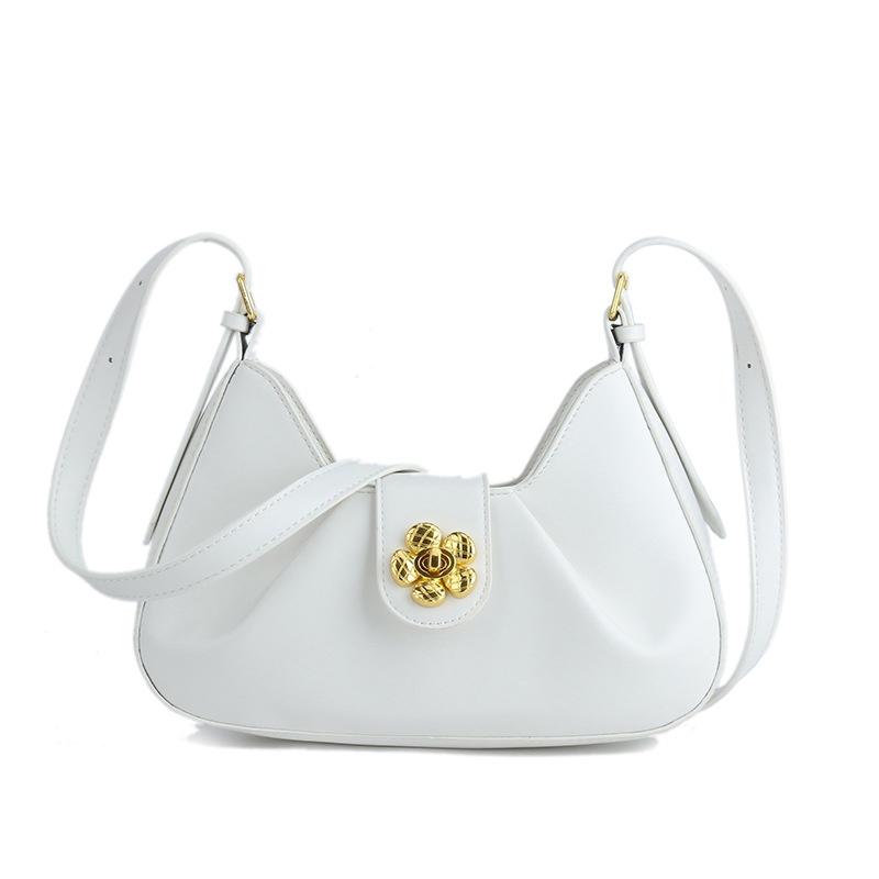 IELGY Плиссированная дорожная сумка под мышками, багетная сумка через плечо с цветочным замком