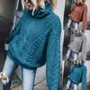 Women's Solid Color Turtleneck Knitted Sweater Top