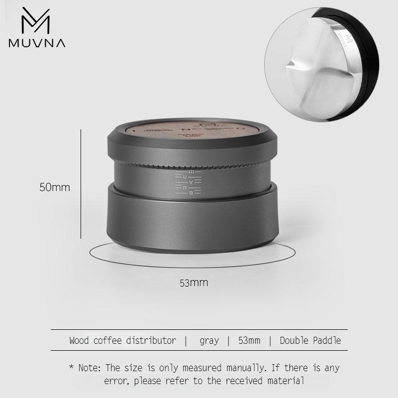 Темпер для эспрессо MUVNA V2, Кофейный темпер с медленным возвратом и основанием из нержавеющей стали с волнистым рисунком для портафильтров 51 мм/53 мм/58 мм