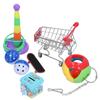 7pcs Parrot Puzzle Toys Set Mini Cart Training Rings Skateboard Bell Ball Kit for Birds