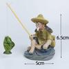 Resin Micro Landscaping Sculpture Ornaments Old Man Fishing Artificial Ornaments For Aquarium Decoration