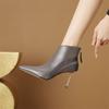 Мода 2025 Зима Новые Модные Ботильоны Женские Ботинки Остроносые Ботинки для Женщин Обувь из Натуральной Кожи Zapatos De Mujer Высокие Каблуки