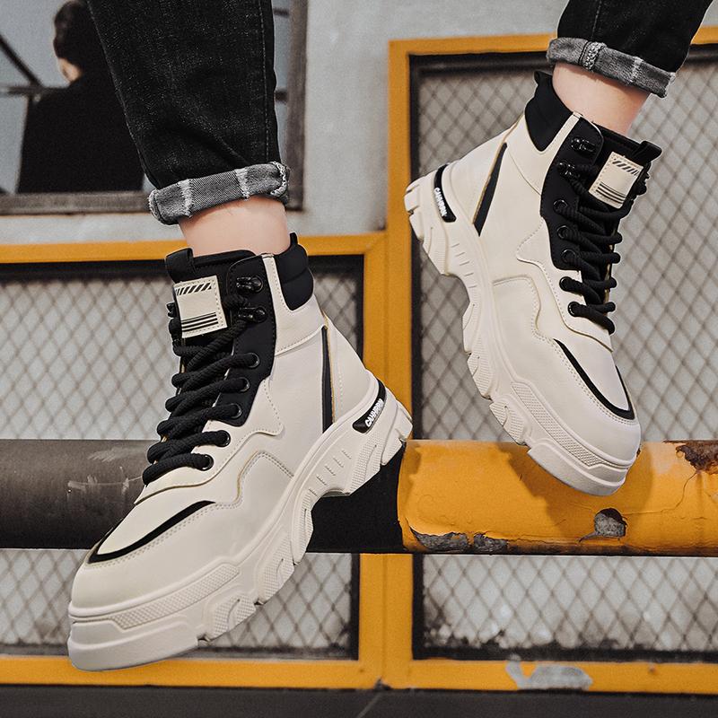 Новые модные осенние и зимние мужские высокие ботинки martin для студентов, трендовые рабочие туфли на мягкой подошве для мальчиков, кроссовки Martin с защитой труда