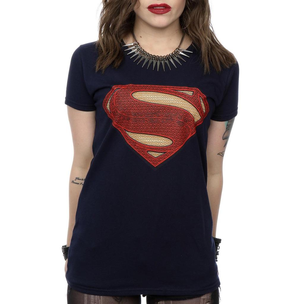 DC Comics Womens/Ladies Superman Man Of Steel Logo Cotton T-Shirt