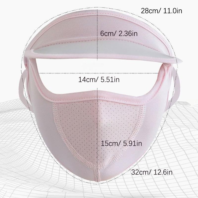 1Pieces Summer Ice Silk Mask UV Protection Face Cover Sunscreen Veil Face With Brim Outdoor Cycling Mountaineering Scarf