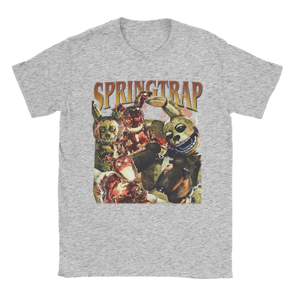 Springtrap Freddyed Bonnie Игровые Футболки Мужские 100% Хлопок Винтажная Футболка С Круглым Вырезом Футболки С Коротким Рукавом Одежда Уникальная
