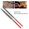2pcs Files Set Red Handle Jewelry Making Processing Grinding Tool Accessory Set (Semicircle File Triangular File)